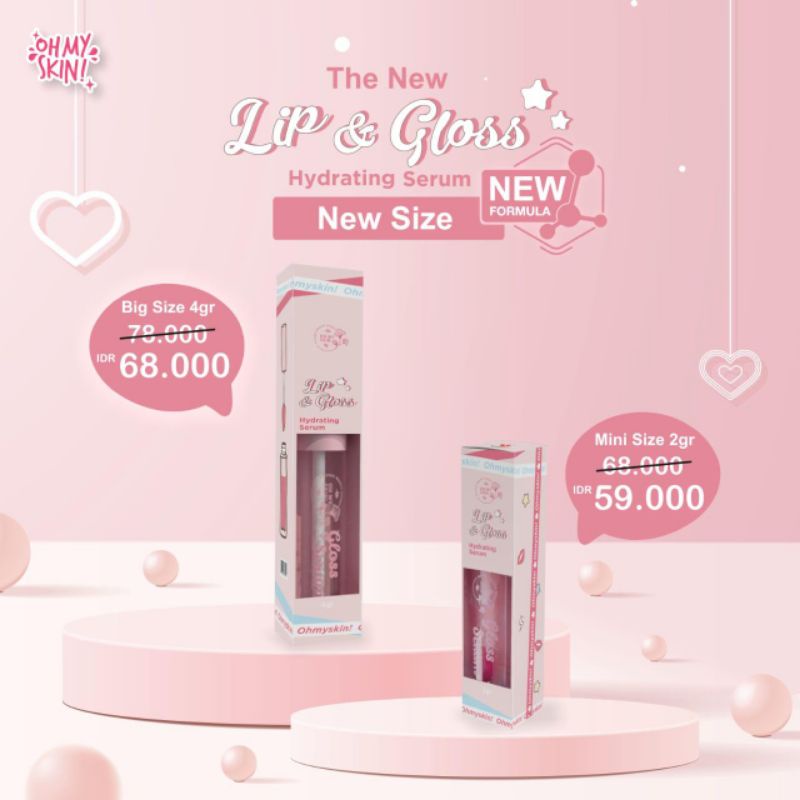 OH MY SKIN LIP & GLOSS HYDRATING SERUM Pencerah Bibir Pink Alami LIP GLOSS LIP SERUM LIP BALM BPOM