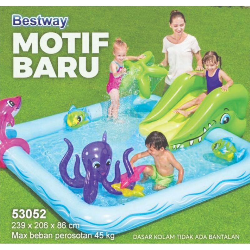 PROMO Kolam renang Bestway seluncuran perosotan Fantastic Aqua 239*206*86cm 53052 Makassar