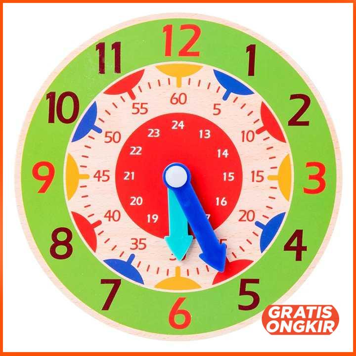 Mainan Anak Montessori Clock Hour Minutes Children Toy - SZ0916