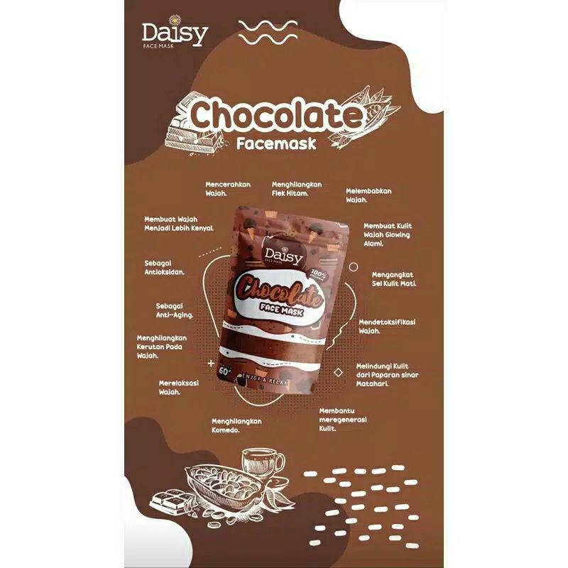 Masker Daisy Organic 60gr &amp; 20gr free spatula