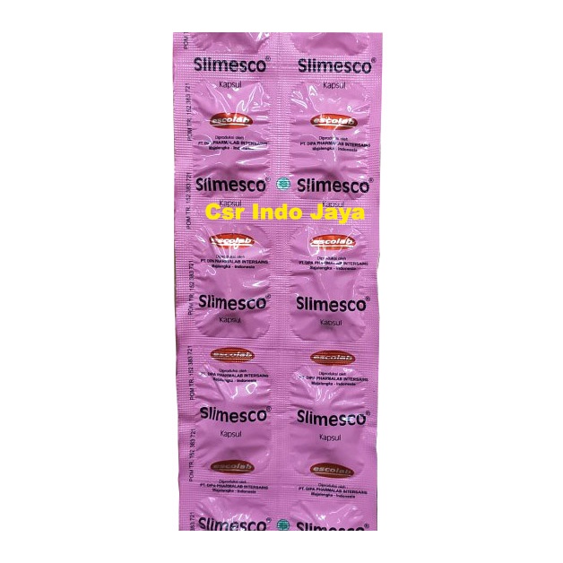 Slimesco Kapsul Original / Slimesco Capsul Herbal Per Strip Isi 10 Kapsul