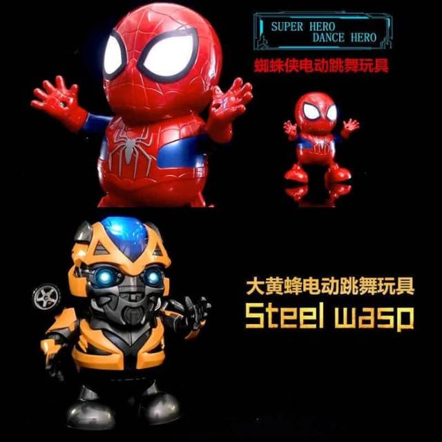 Mainan Anak Dance Robot Hero Character IronMan,Spiderman,Bumble Bee Limited