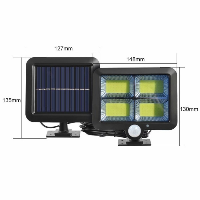 Lampu Solar 128LED Nonstop 3 Mode Lampu Tenaga Surya COB Solar Panel