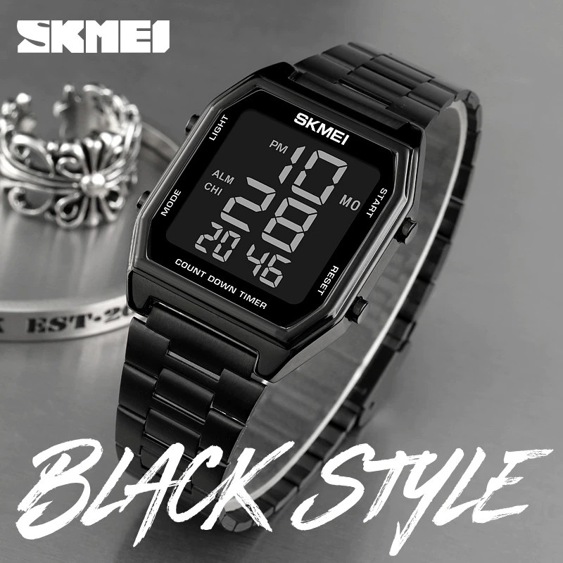 SKMEI Jam Tangan Digital Pria Strap Stainless Steel 1735