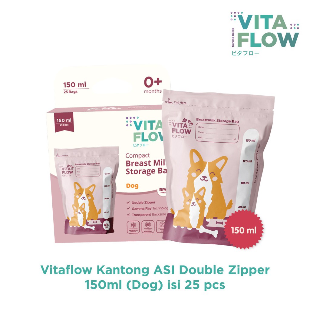 Vitaflow Kantong ASI Animal Series 150 ml - Breastmilk Storage 150ml