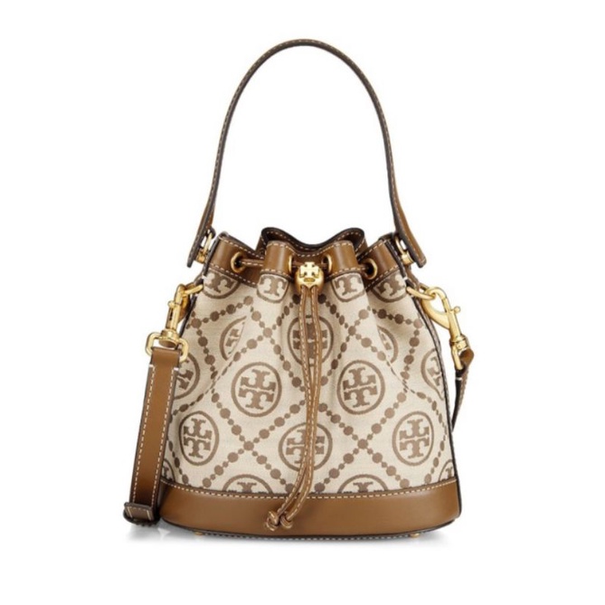 Tory Burch T Monogram Jacquard Bucket Bag (79487)