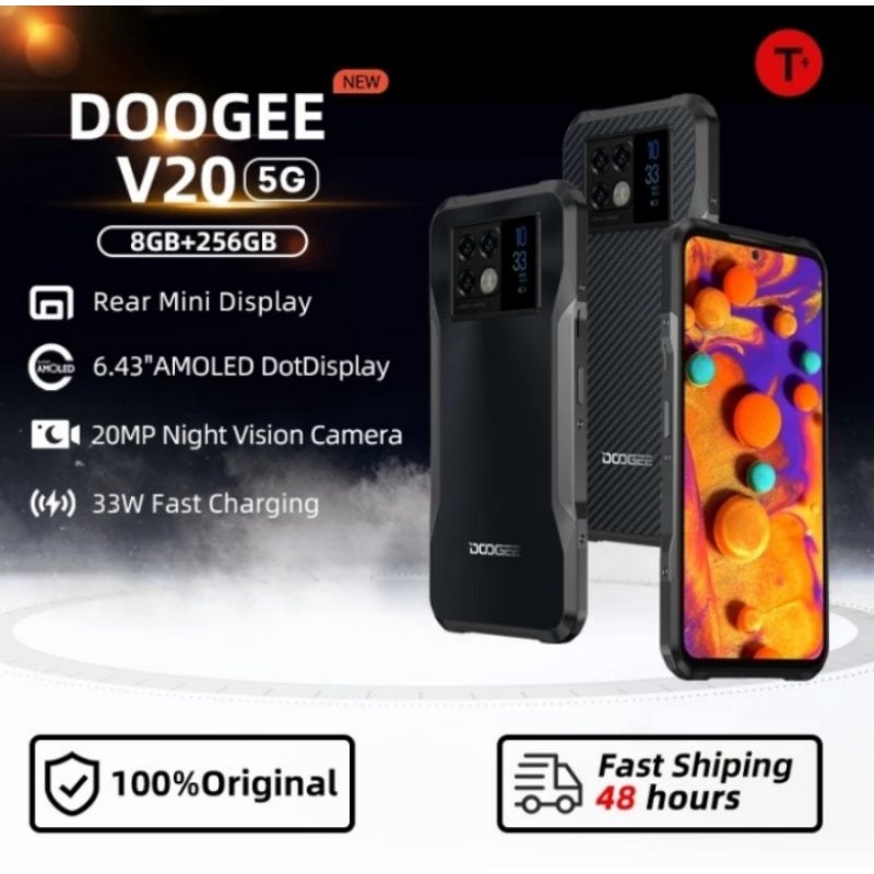 Doogee V20 5G rugged phone outdoor waterproof