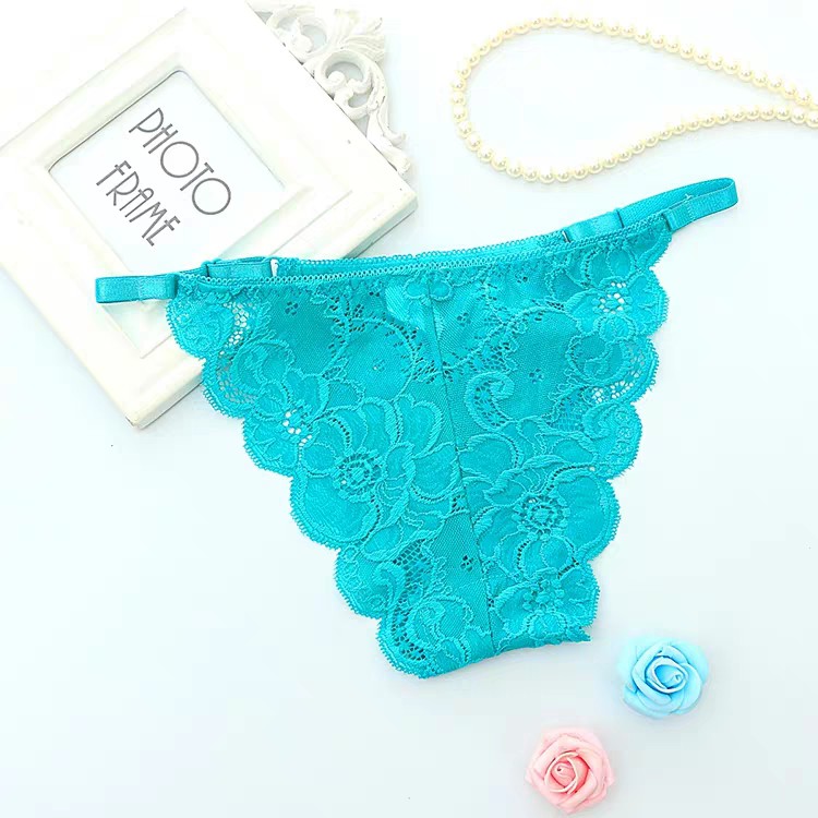 Celana Dalam Wanita Celana pola bunga Transparan thong C078-Hijau