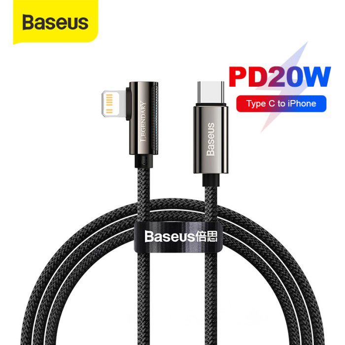 Baseus Legendary Elbow Type C to Lightning Cable - Cable Gaming PD 20W - Braided Nylon 1M/2M