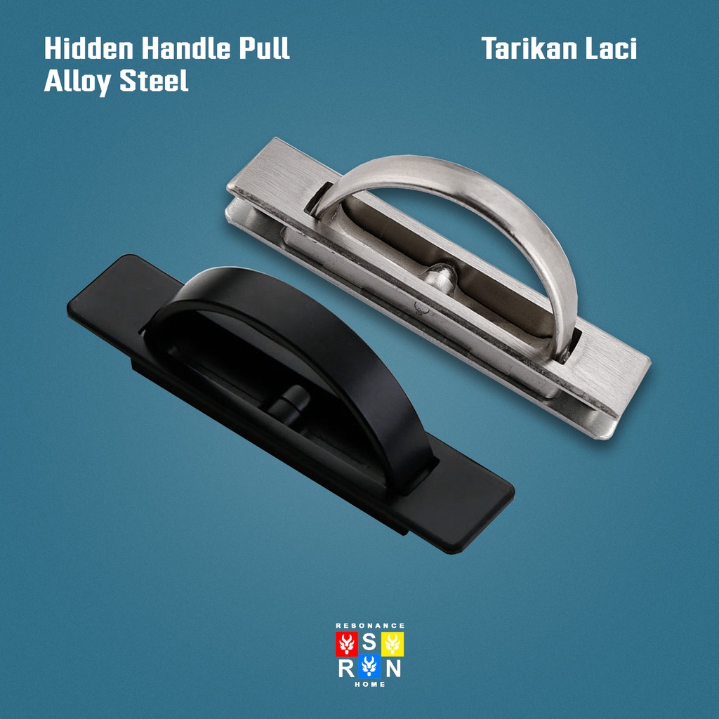 Tarikan Pintu Laci / Lemari Model Tanam Bahan Tebal Silver Resonance Home