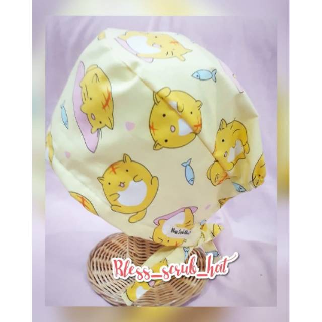 Topi bedah motif/ Scrub hat/ Topi katun/ Kupluk
