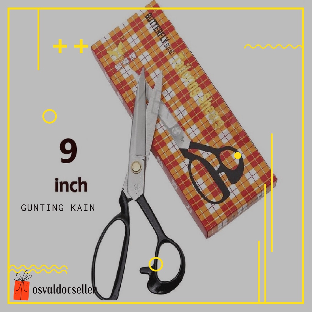 

4.4 Gunting Kain Butterfly Kupu Kupu Ukuran 9 Inch | Gunting Multifungsi | Serbaguna | 2in1 | Tailor | Scissors | Besar | Butterfly | OSVALDOCSELLER