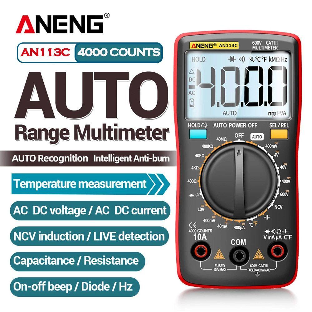 Solighter Digital Smart Multimeter Multifungsi AC/DC Ammeter Detector Alat Digital Profesional Meter