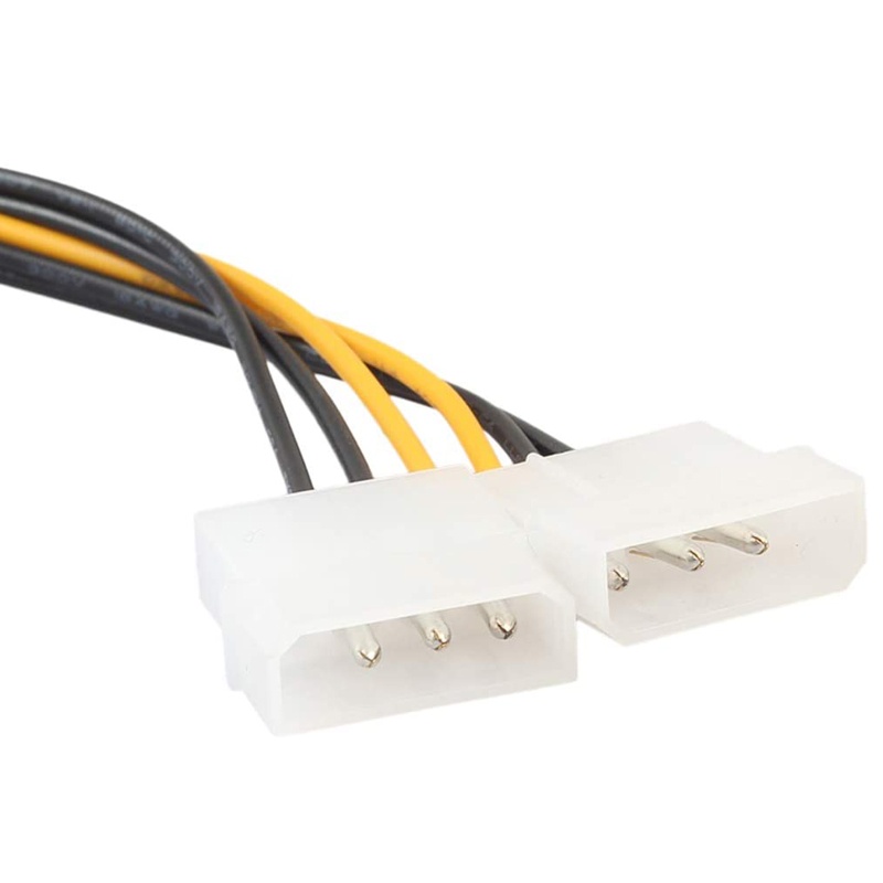 Btsg 2Pcs Kartu Video Pertambangan PCI-E 6pin Untuk Dual PCIe 4Pin Y-Splitter Extension Cable