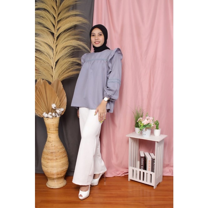 BEFAST - ZRX OOTD Blouse JEYA / SAKA BLOUSE / Blouse Wanita kekinian / Atasan Wanita Lengan Panjang / Blouse Polos Casual / Fashion Formal Wanita / Blouse Unik / Terbaru