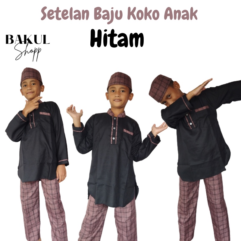 Bakul Shopp Fashion Busana Muslim Setelan Koko Anak Laki-laki Motif terbaru 2022 Usia 3-15 Tahun bahan Katun Madinah Premium