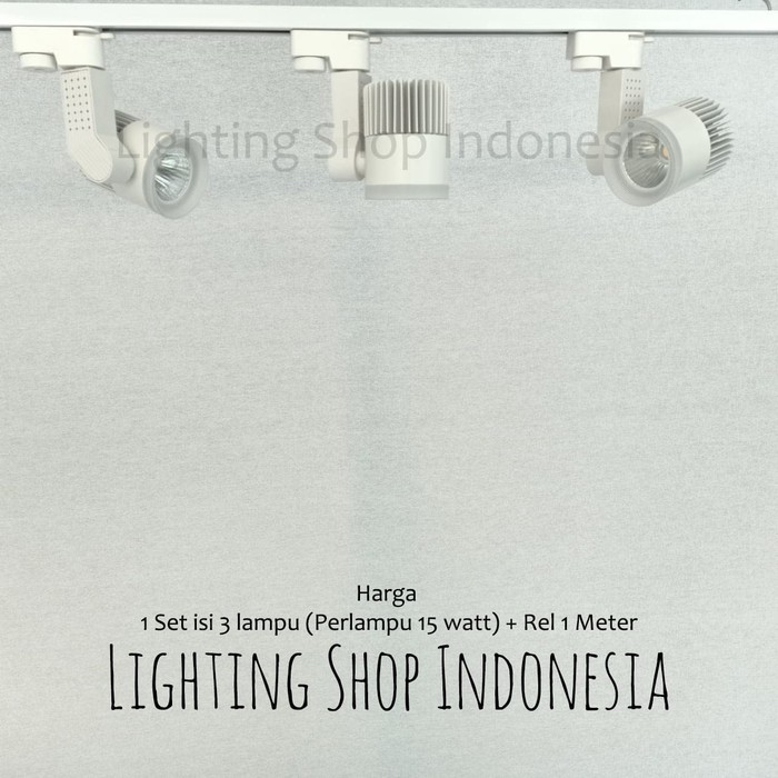 Lampu Spotlight sorot rell 1meter 1set isi 2 lampu 3 lampu led spot light track