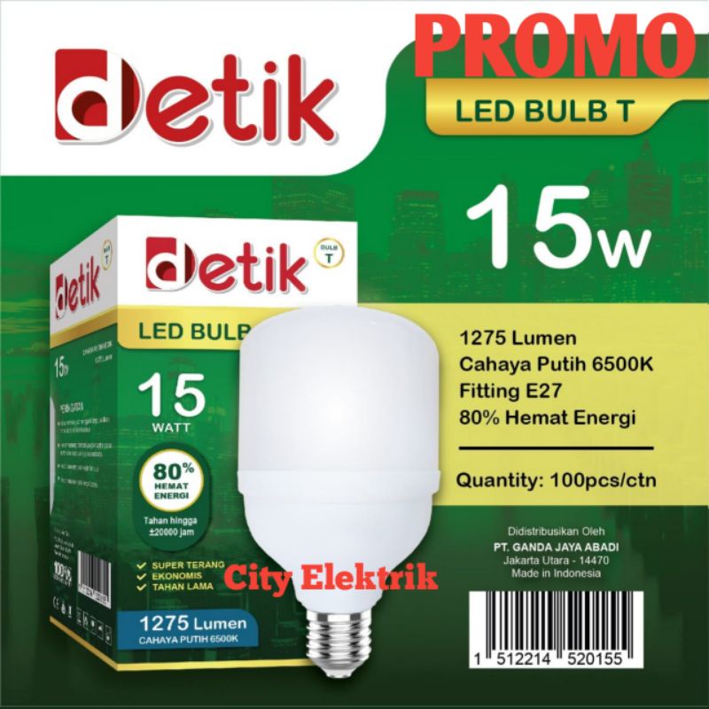 DETIK Lampu Bohlam LED Capsule 15 Watt Bergaransi / Lampu Murah