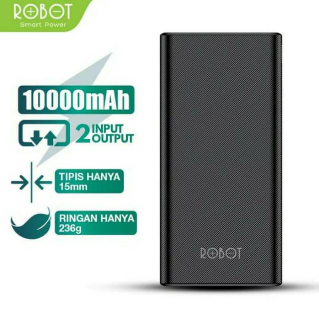 Powerbank Robot RT170 10000mah Dual Input & Output Anti Slip Powerbank
