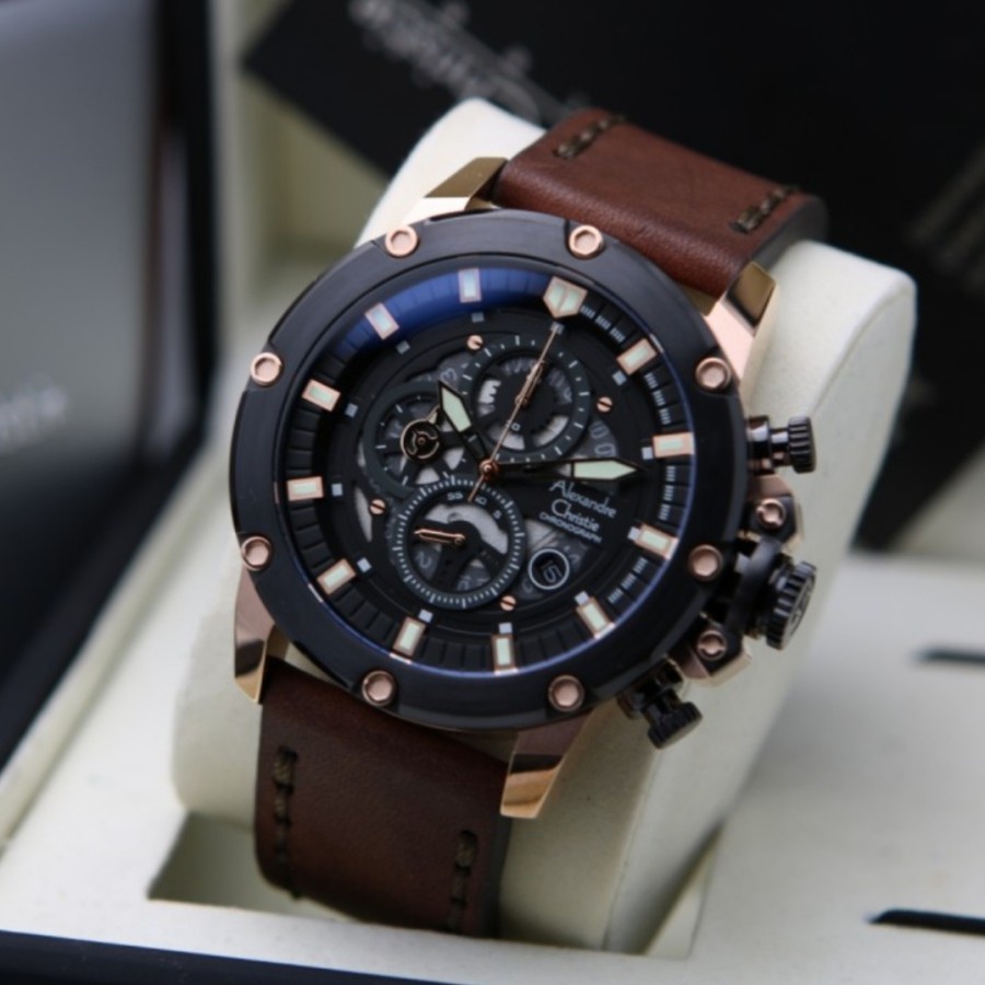 ALEXANDRE CHRISTIE AC 6564 ROSEGOLD BLACK AC6564 PRIA ORIGINAL