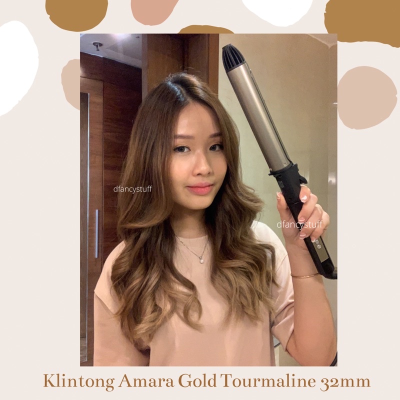 Klintong Amara Gold Tourmaline 28mm 32mm Original GARANSI 6 Bulan - catokan catok curly keriting