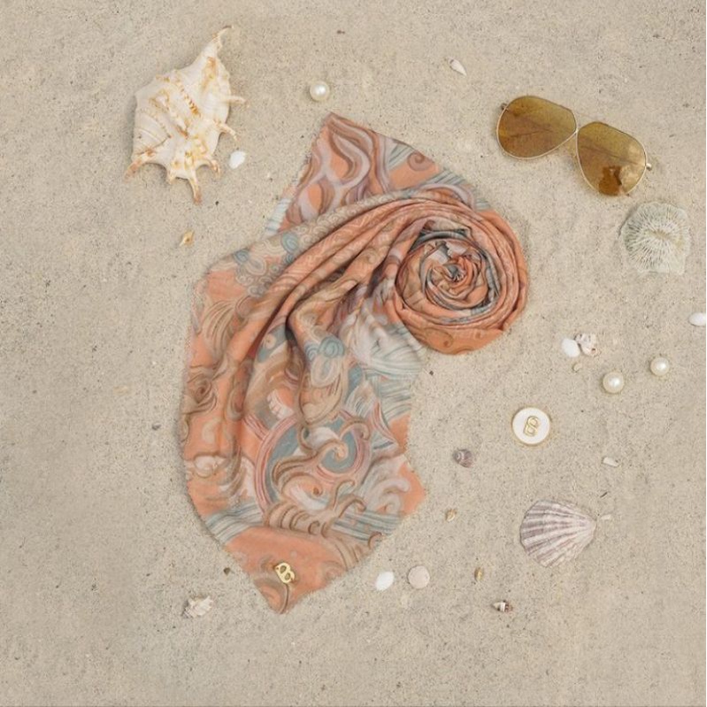 Wave Series Peach Buttonscarves