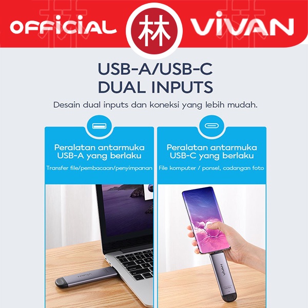 VIVAN VSHD2 M2 Enclosure USB Type C Dual Output 10 Gbps High Speed