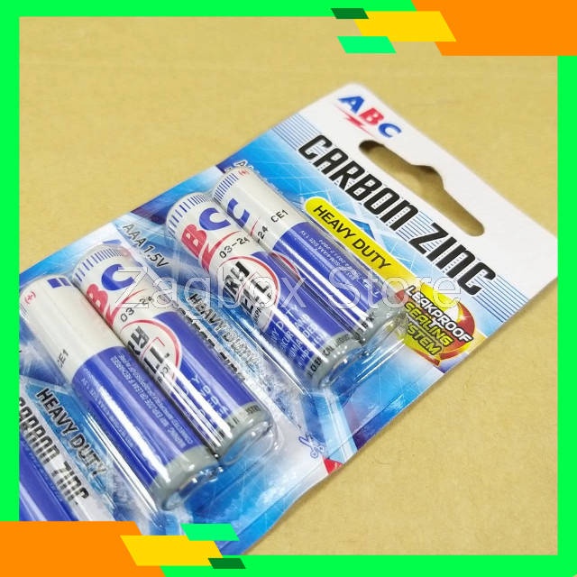 BATERAI ABC BIRU AAA A3 R03 carbonzinc / ABC BATTERY BIRU AAA A3 1,5 VOLT