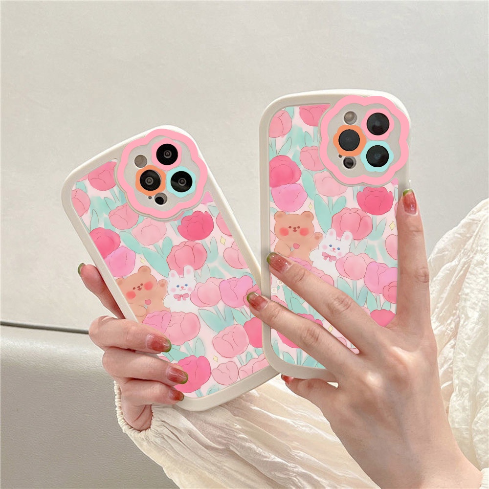 Soft Case Silikon Motif Bunga Untuk iPhone 11 Pro Max 12 Pro Max 13 Pro Max XR X XS Max