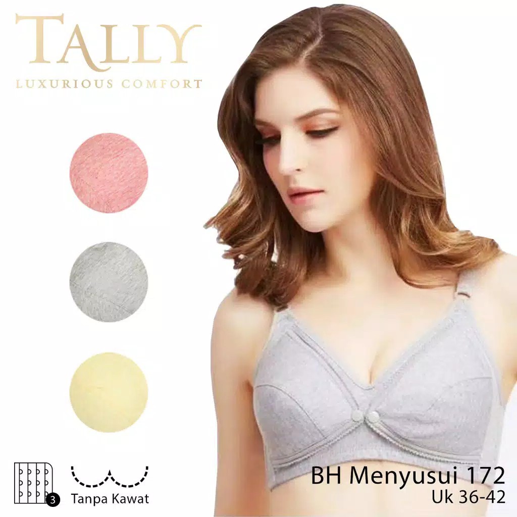 TALLY 1pcs Bra Menyusui Motif Busa Tipis Tanpa Kawat Nursing Bra Cup C / TALLY Bra 172