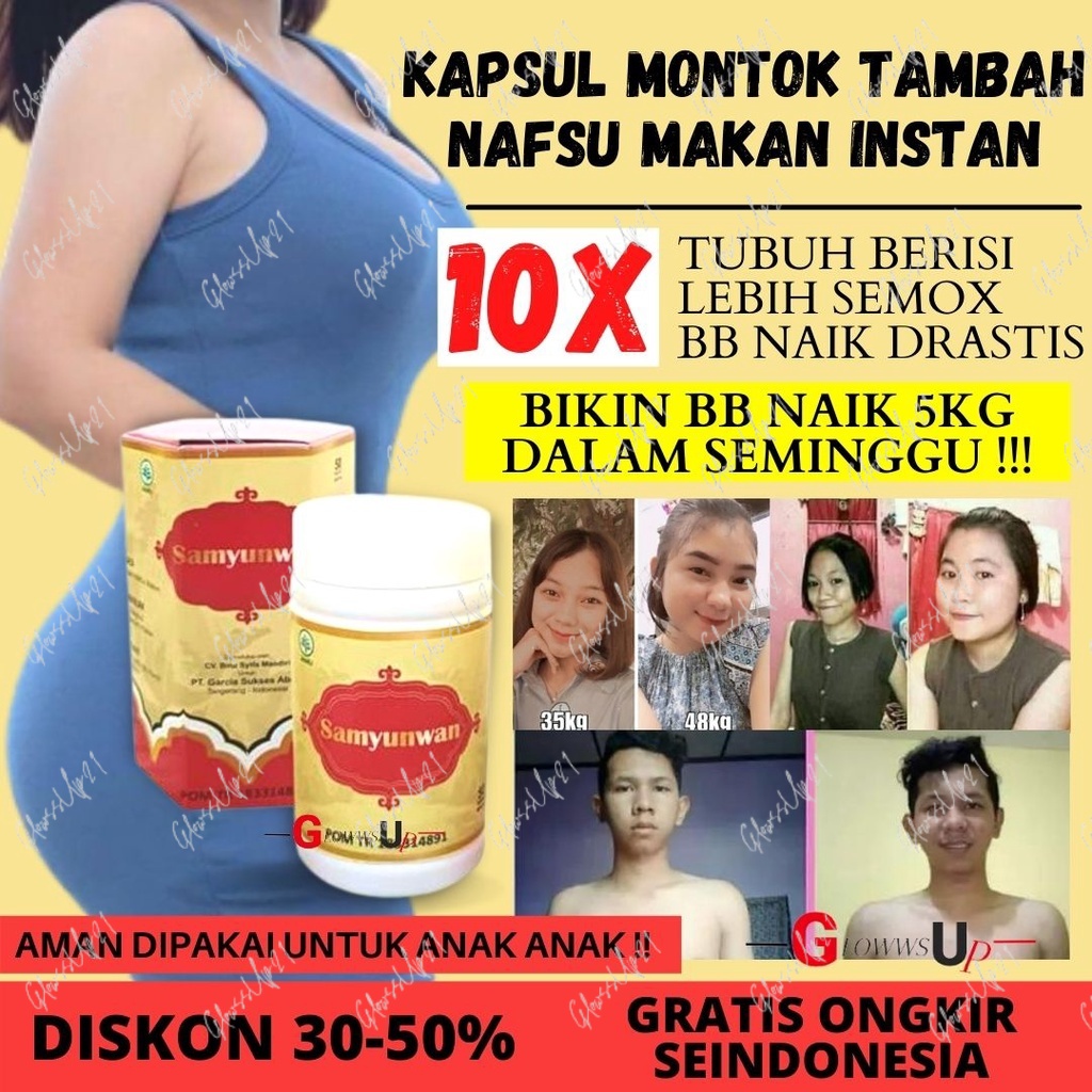 OBAT PENGGEMUK BADAN SAMYWAN 50 KAPSUL - PENAMBAH NAFSU MAKAN AMPUH ORIGINAL