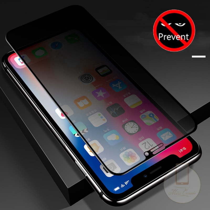 Pelindung Layar Tempered Glass Anti Spy Untuk iPhone 11 12 Pro Max 6 6S 7 8 Plus X XR XS Max SE 2020