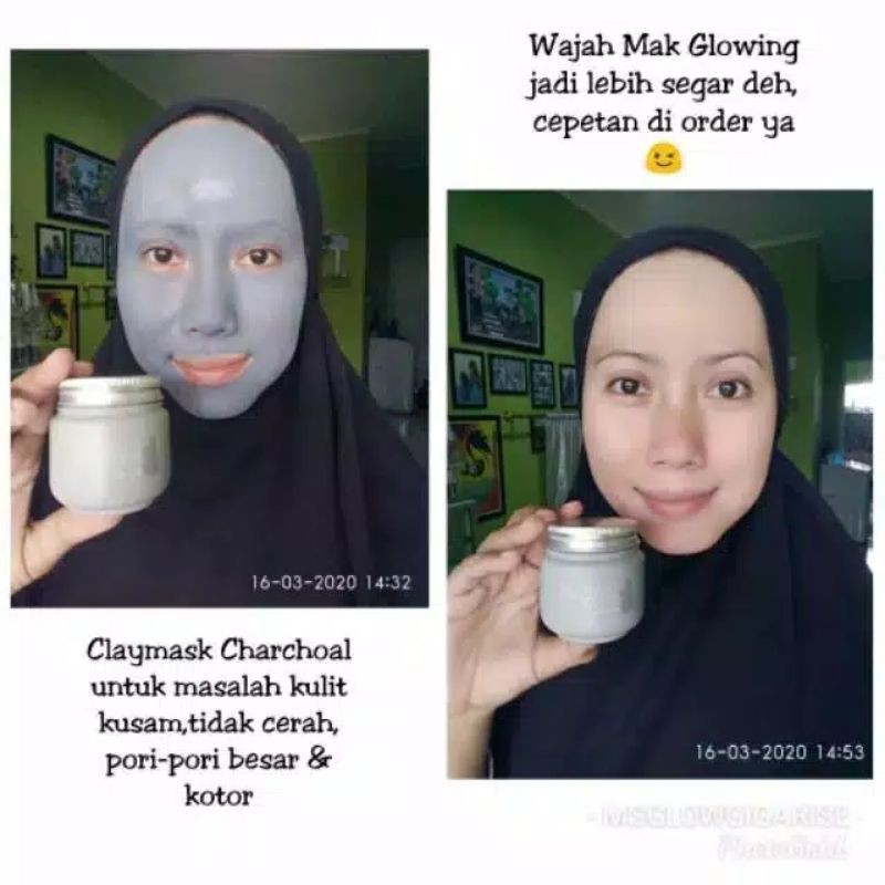 Charrcoal Clay Mask MS Glow Original masker wajah (bisa COD)