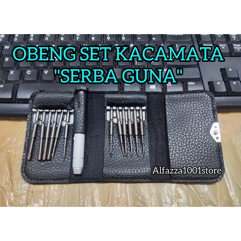 DMP- Obeng Set Kacamata Multi Fungsi 1 Obeng/12 Mata Obeng Dompet kulit