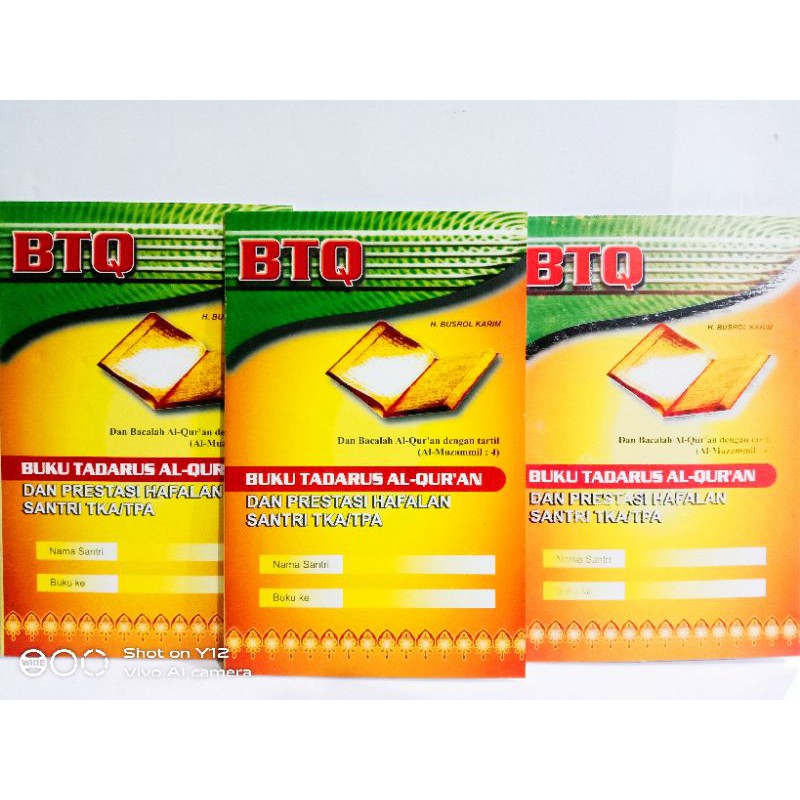 BTQ Buku Prestasi Tadarus Al qur'an