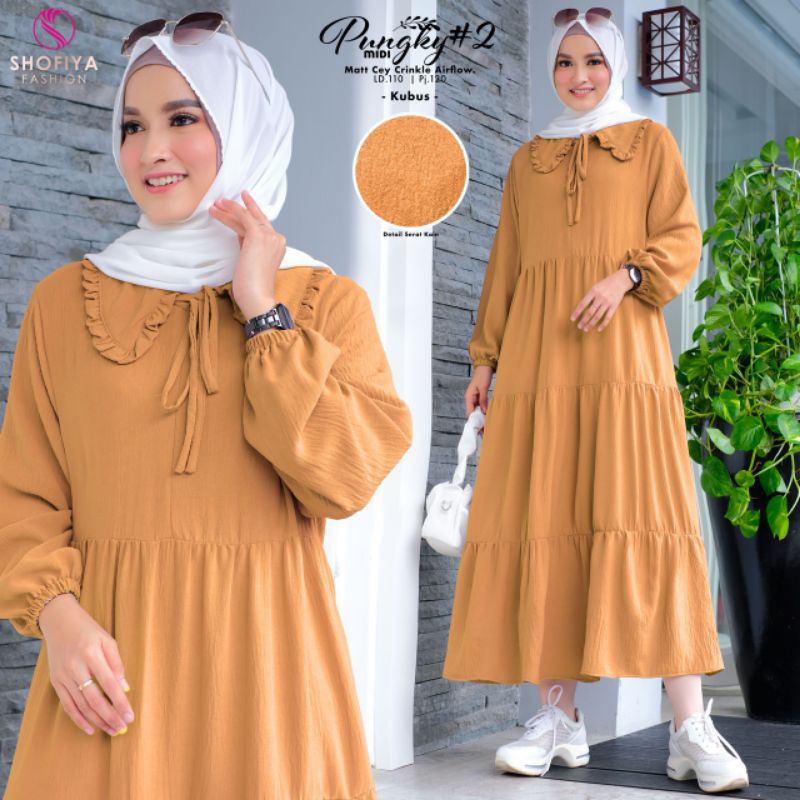 PUNGKY#2 MIDI WANITA GAMIS CRINKLE