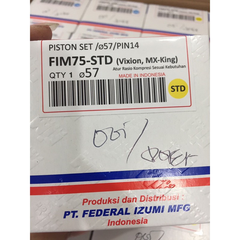 Piston seher vixion mx king mx lama fim jenong 57 - 60 mm pin 14-57mm