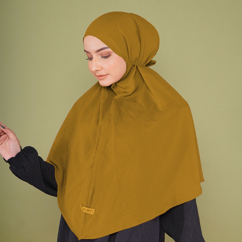 Bugis Hijab - Bergo Maryam Polos - Ukuran XL - Bergo Instan (Katalog A)-MUSTARD