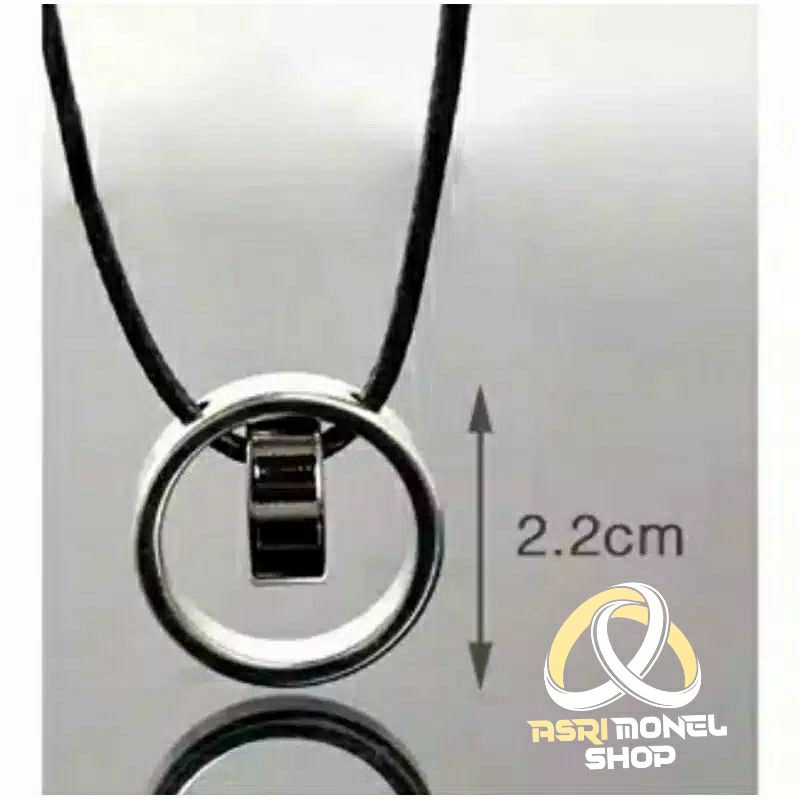 Kalung tali liontin cincin besar anti karat/kalung pasha original monel100%/kalung pria wanita/kalun