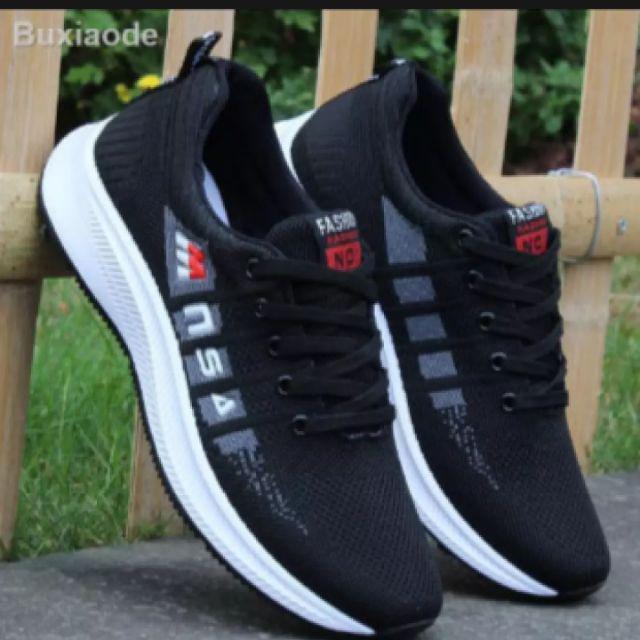 Sepatu Pria Sneakrs pria wanita Sepatu Sneakrs terlaris Sepatu joging Sepatu Cowok (MNSA)-Hitam abu