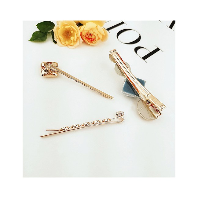 LRC Anting Tusuk Fashion Gold Alloy Pearl Hairpin Combination F57360