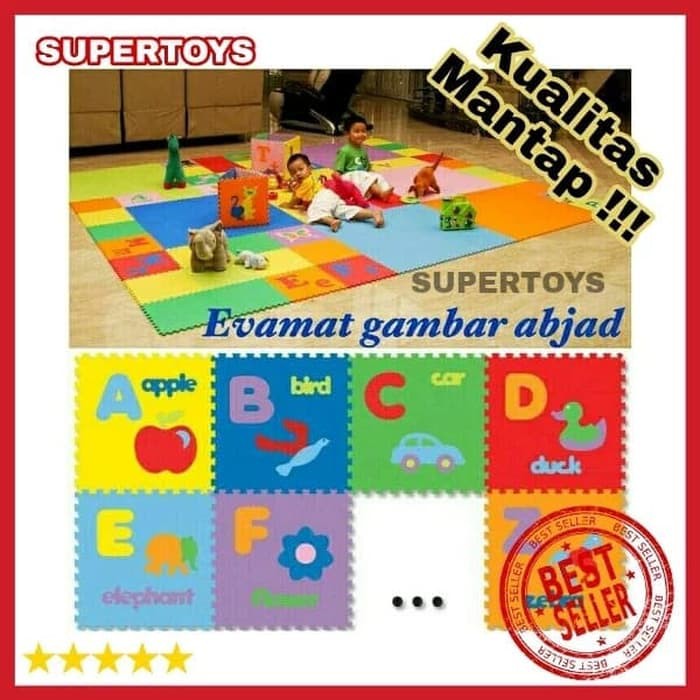Puzzle Lantai - Puzzle Evamat - Matras Puzzle Karpet Evamat Puzzle Abjad Gambar 26Pcs A-Z - Matras