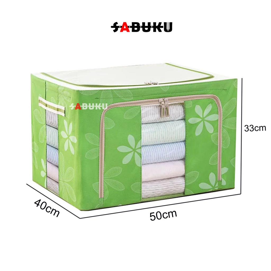 Storage Box 66LDouble Zipper Frame Baja Large Besar Multifungsi tempat Pakaian baju laundry Bed cover Selimut Serbaguna - 242