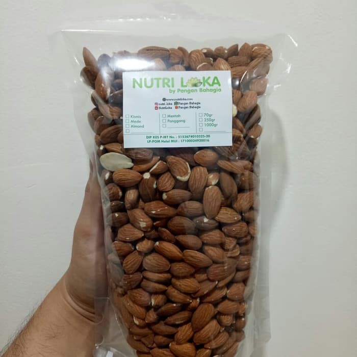 

Free Ongkir Kacang Almond Panggang Tanpa Cangkang, Tanpa Garam (Natural) 1 kg Berkualitas