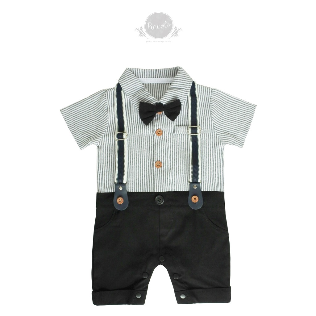 BG401 Romper Tuxedo Jumper Lucu Setelan Jas Baju Pesta Bayi Anak Laki Import