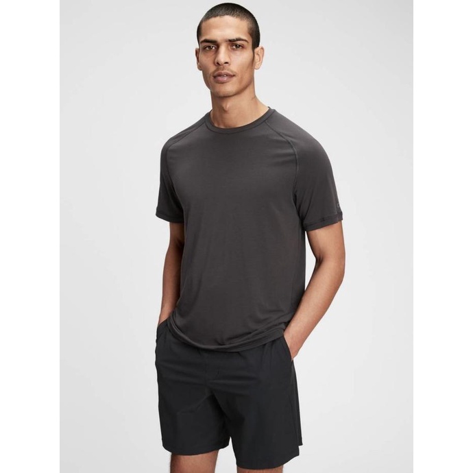 Kaos GAP Fit Active Tee Black Stretch Sports Original Hitam Pria