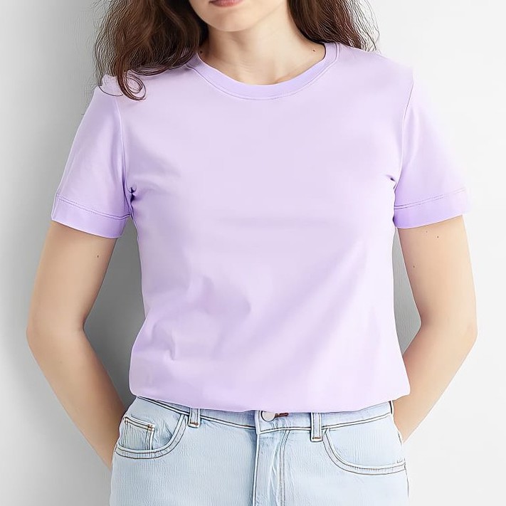 kaos polos lilac kombed
