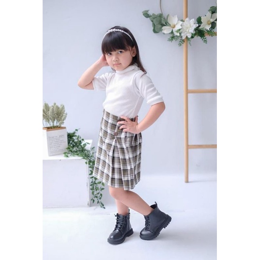 ZALINA BUTTON SKIRT  Rok Flanel nak Perempuan