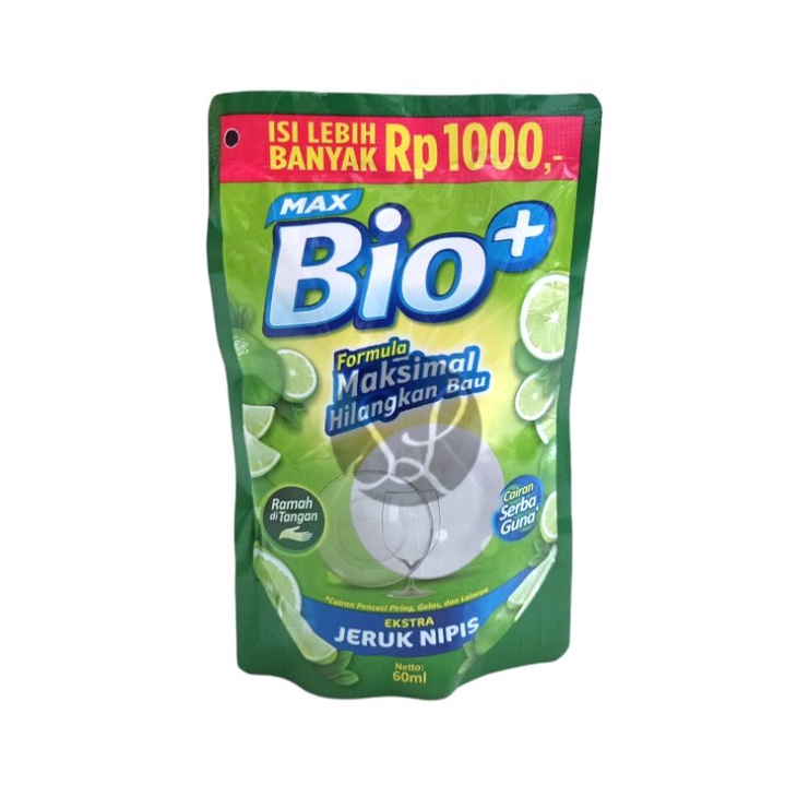 Sabun Cuci Piring Max Bio+  60ml / Max Bio Plus 1000