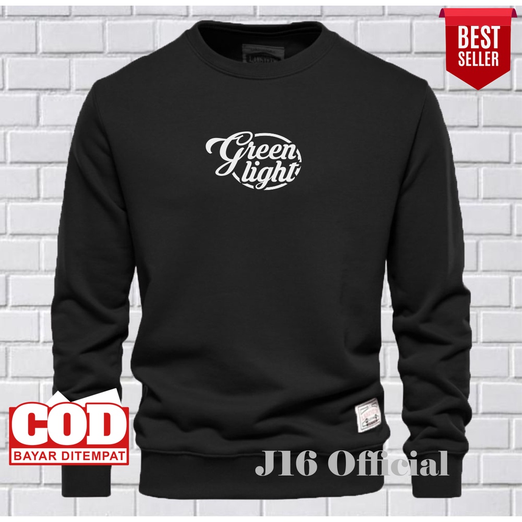 GREENLIGHT Crewneck Sweater Oblong Pria Wanita Bahan Fleece Tebal Premium